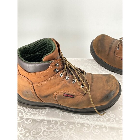 Red Wing Men's‎ Work Boots Brown Size 12 D Leather Steel Toe Imperfections - Picture 7 of 14